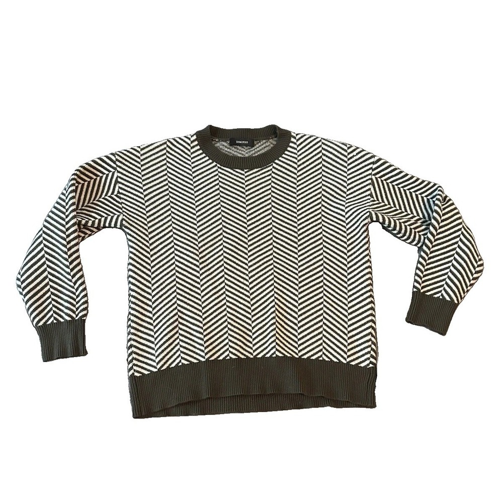 Chevron Oversized Viscose Blend Womens Sweater M Preppy Baggy Campfire Outdoors